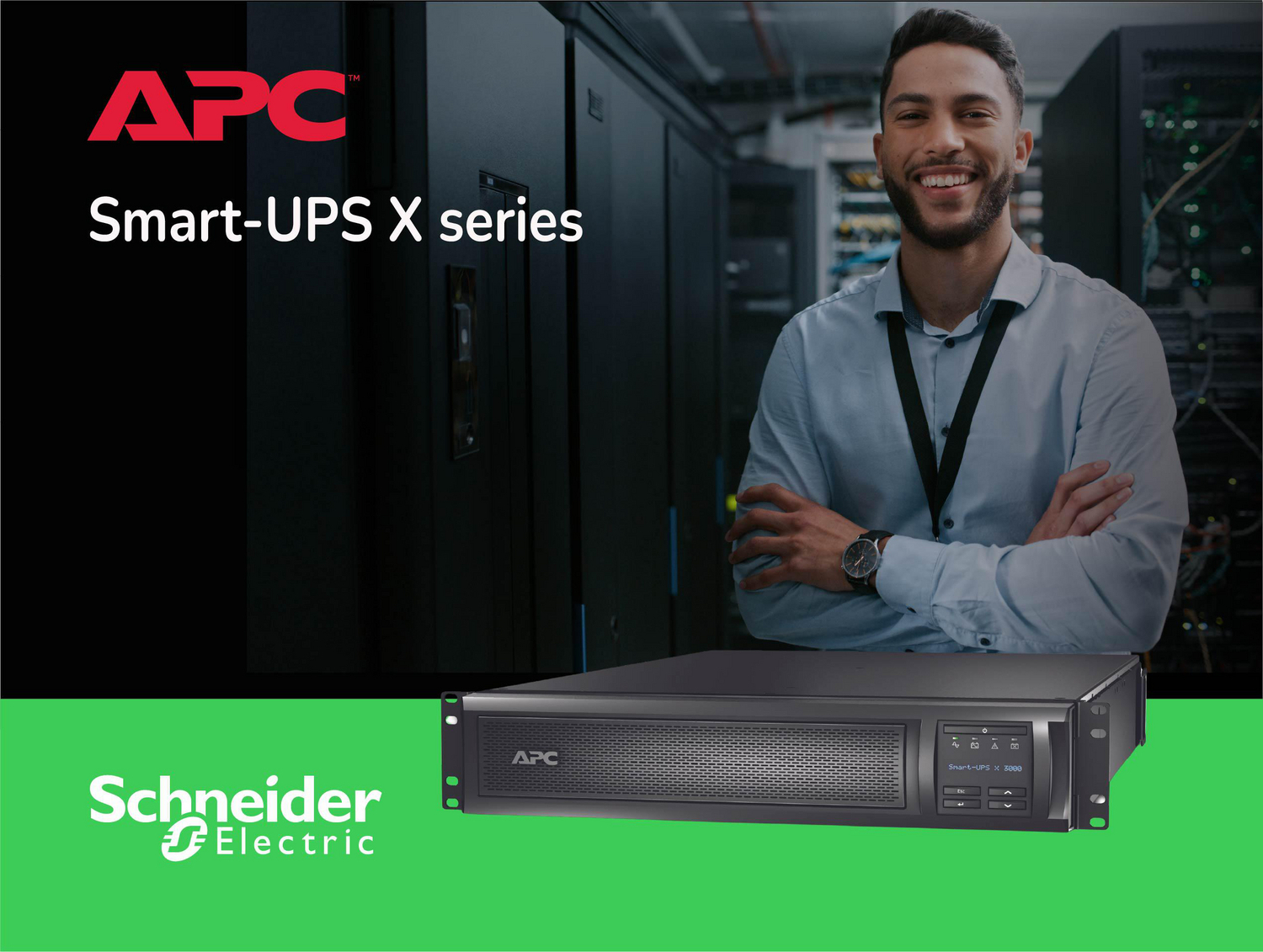 APC Smart-UPS X, Line Interactive, 3kVA, Rack/tower convertible 2U, 100V-127V, 3x 5-15R+3x 5-20R+1x L5-30R NEMA, SmartSlot, Extended runtime View 10