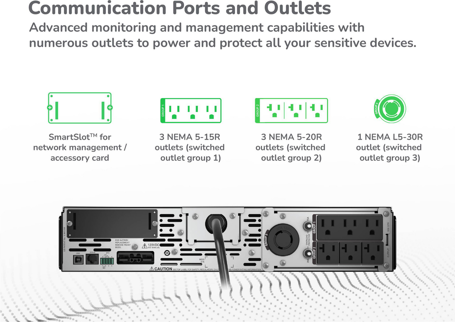 APC Smart-UPS X, Line Interactive, 3kVA, Rack/tower convertible 2U, 100V-127V, 3x 5-15R+3x 5-20R+1x L5-30R NEMA, SmartSlot, Extended runtime View 6