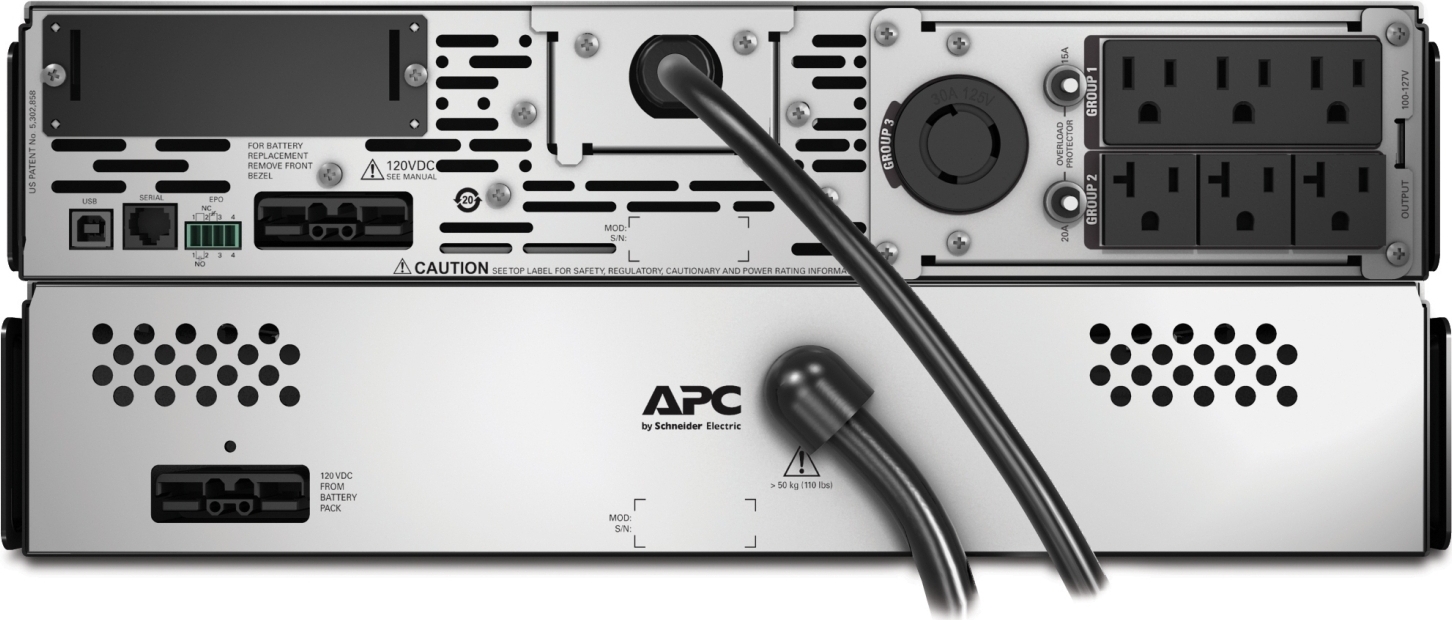 APC Smart-UPS X, Line Interactive, 3kVA, Rack/tower convertible 2U, 100V-127V, 3x 5-15R+3x 5-20R+1x L5-30R NEMA, SmartSlot, Extended runtime [TAA] Hardware Detail