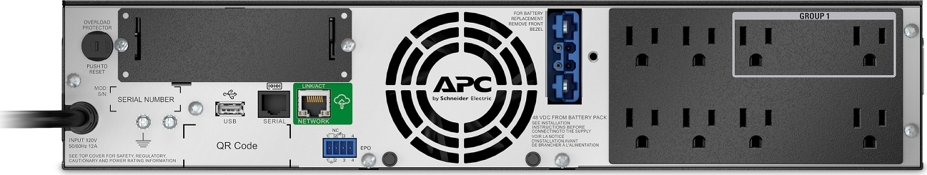 APC Smart-UPS X, Line Interactive, 750VA, Rack/tower convertible 2U, 120V, 8x 5-15R NEMA, SmartConnect port, Extended runtime Hardware Detail