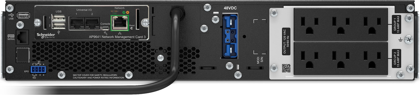 APC Smart-UPS On-Line, 1000VA, Rackmount 2U, 120V, 6x 5-15R NEMA outlets, Network Card, Extended runtime, W/ rail kit Hardware Detail