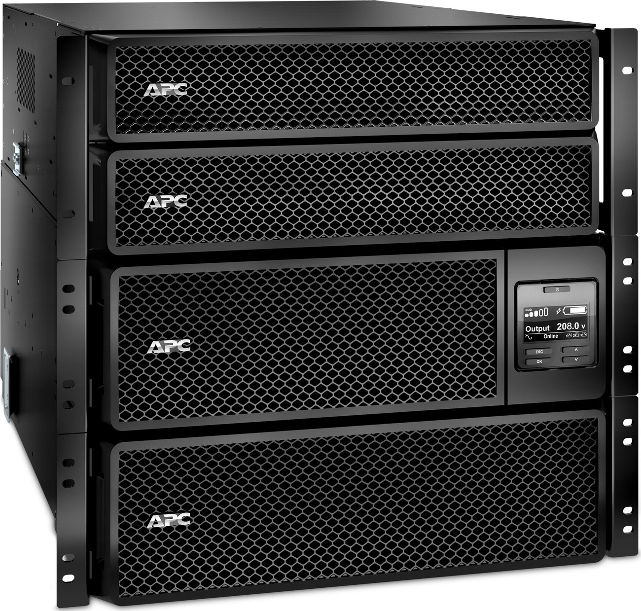 APC Smart-UPS On-Line, 10kVA/10kW,Rackmount 10U, 208V, 2x L5-20R+4x L6-20R+2x L6-30R+2x L14-30R NEMA, NMC,W/ transformer 208V/240V to 120V,W/ rail kit Hardware Detail
