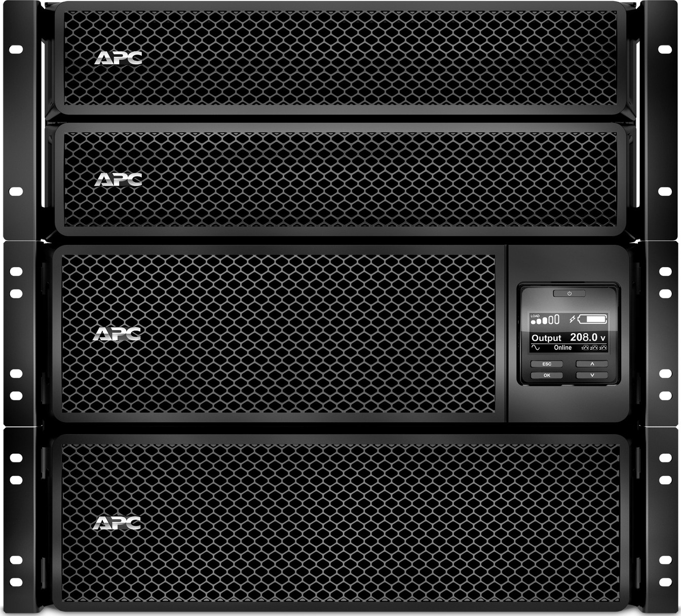 APC Smart-UPS On-Line, 10kVA/10kW,Rackmount 10U, 208V, 2x L5-20R+4x L6-20R+2x L6-30R+2x L14-30R NEMA, NMC,W/ transformer 208V/240V to 120V,W/ rail kit View 4