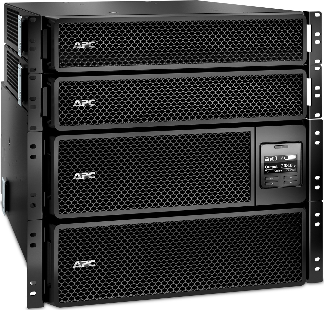 APC Smart-UPS On-Line, 10kVA/10kW, Rackmount 10U, 208V, 24x 5-20R+4x L6-30R NEMA, Network Card+SmartSlot, W/ rail kit, W/ 2 transformer 208V to 120V View 4