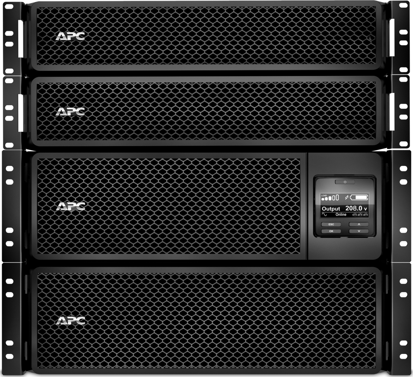 APC Smart-UPS On-Line, 10kVA/10kW, Rackmount 10U, 208V, 24x 5-20R+4x L6-30R NEMA, Network Card+SmartSlot, W/ rail kit, W/ 2 transformer 208V to 120V View 5