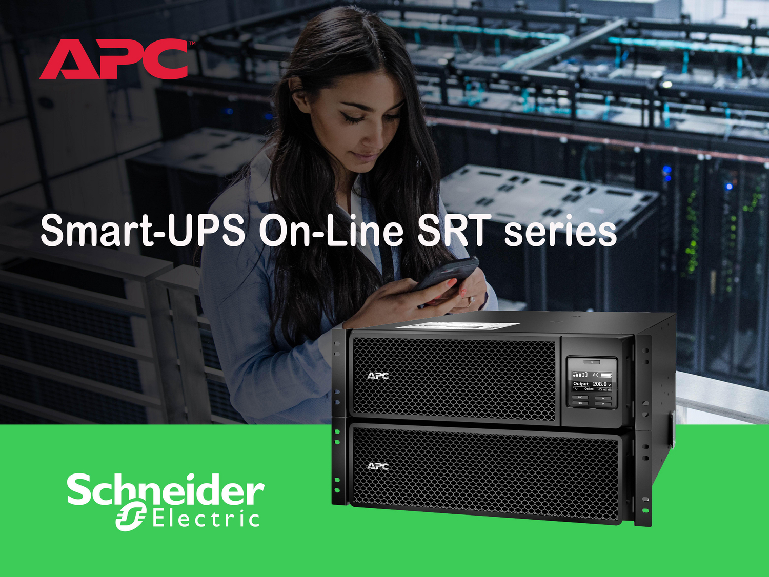 APC Smart-UPS On-Line, 10kVA/10kW, Rackmount 6U, 208V, 4x L6-20R+2x L6-30R NEMA outlets, Network Card+SmartSlot, Extended runtime, W/ rail kit View 13