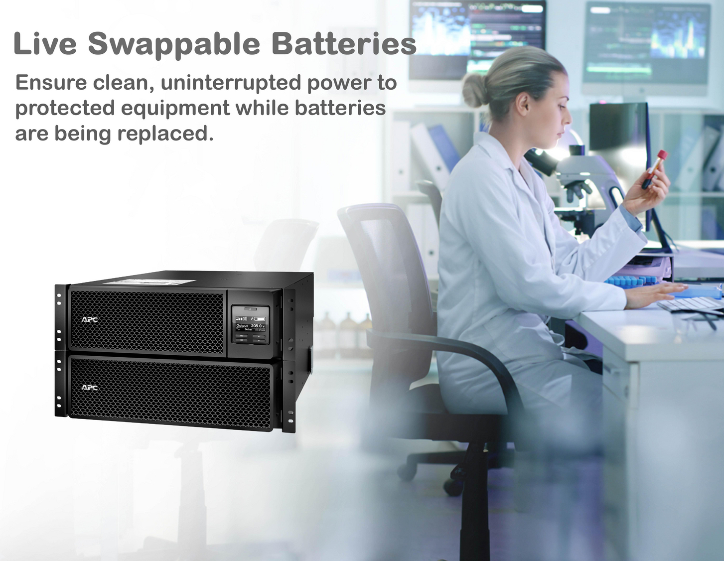 APC Smart-UPS On-Line, 10kVA/10kW, Rackmount 6U, 208V, 4x L6-20R+2x L6-30R NEMA outlets, Network Card+SmartSlot, Extended runtime, W/ rail kit View 14