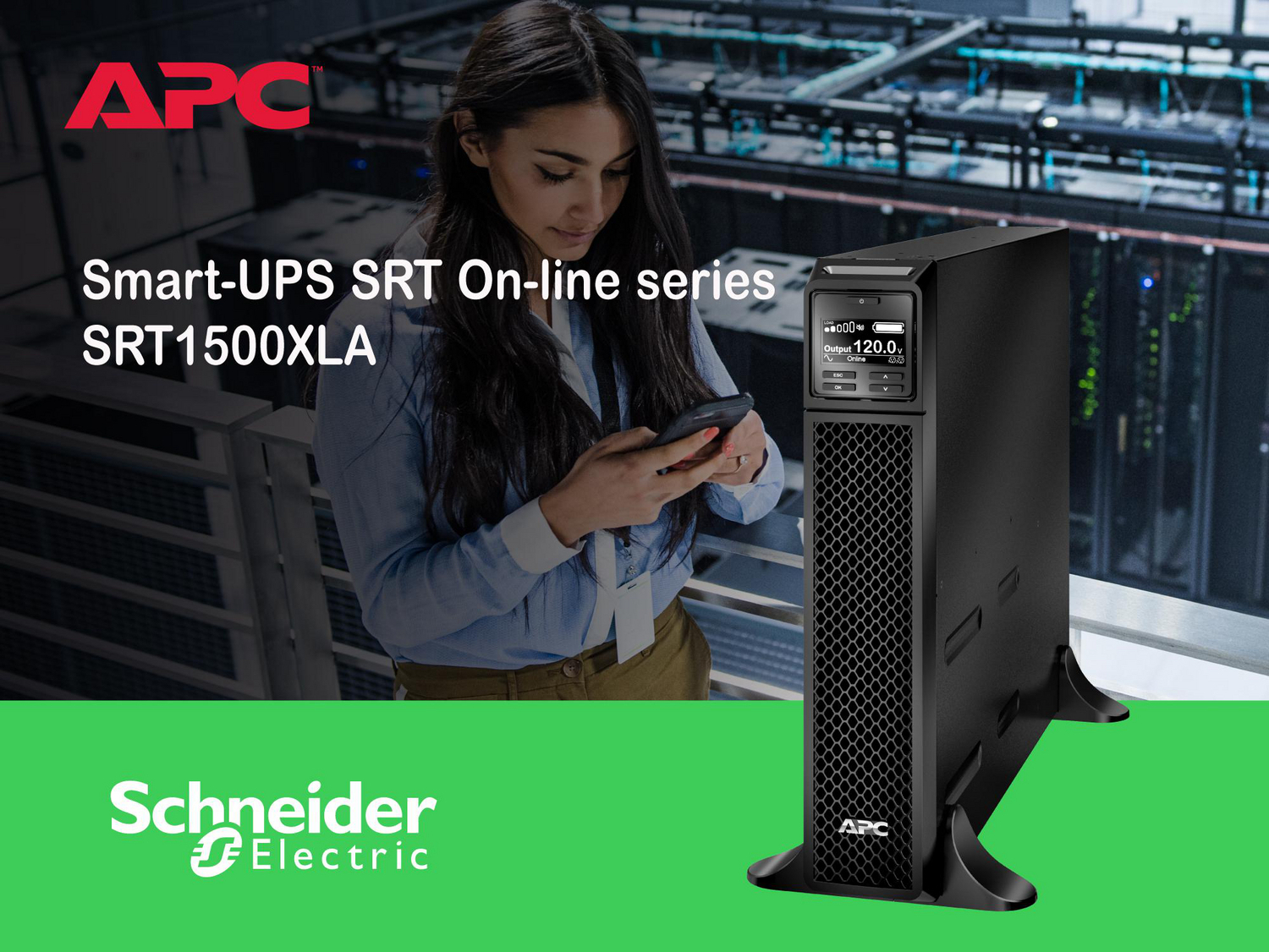 APC Smart-UPS On-Line, 1500VA, Tower, 120V, 6x 5-15R NEMA outlets, SmartSlot, Extended runtime, W/O rail kit View 5