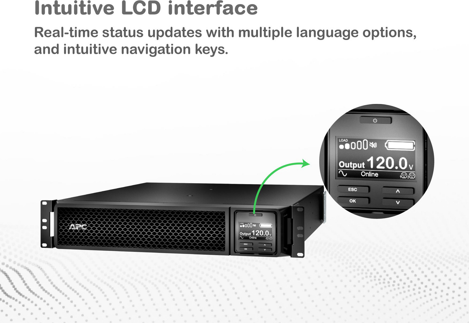 APC Smart-UPS On-Line, 1500VA, Tower, 120V, 6x 5-15R NEMA outlets, SmartSlot, Extended runtime, W/O rail kit View 7