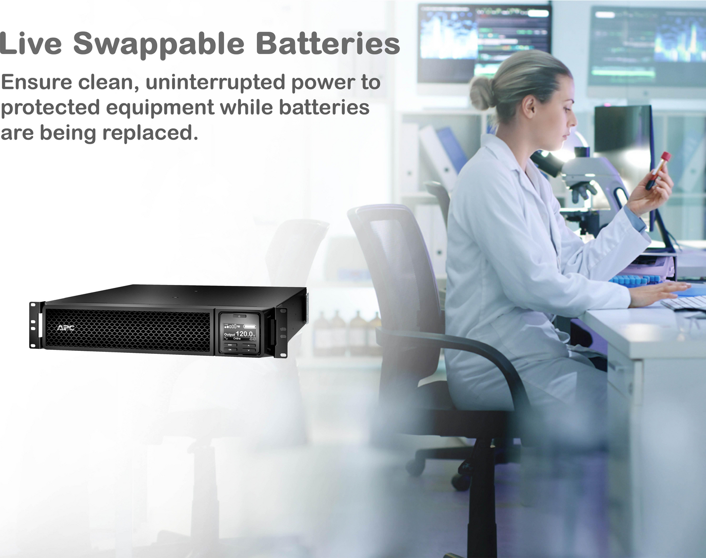 APC Smart-UPS On-Line, 2200VA, Rackmount 2U, 120V, 6x 5-20R+1x L5-20R NEMA outlets, Network Card, Extended runtime, W/ rail kit View 16