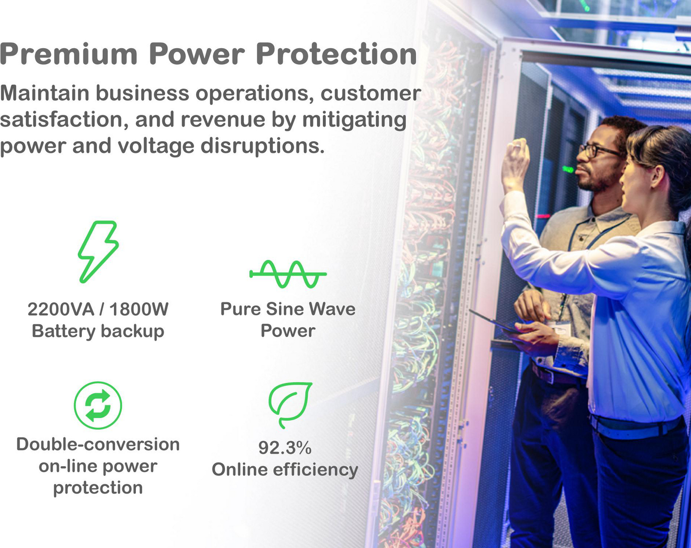 APC Smart-UPS On-Line, 2200VA, Tower, 120V, 6x 5-20R+1x L5-20R NEMA outlets, SmartSlot, Extended runtime, W/O rail kit View 11