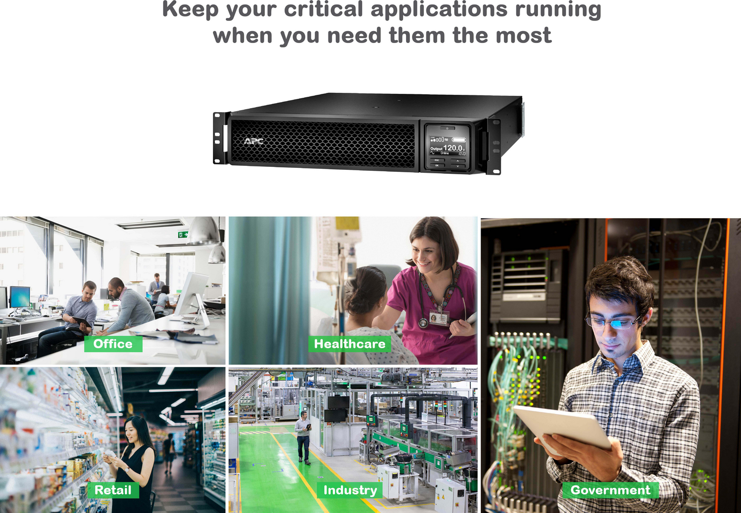 APC Smart-UPS On-Line, 3kVA, Rackmount 2U, 120V, 8x 5-20R+1x L5-30R NEMA outlets, SmartSlot, Extended runtime, W/ rail kit View 15