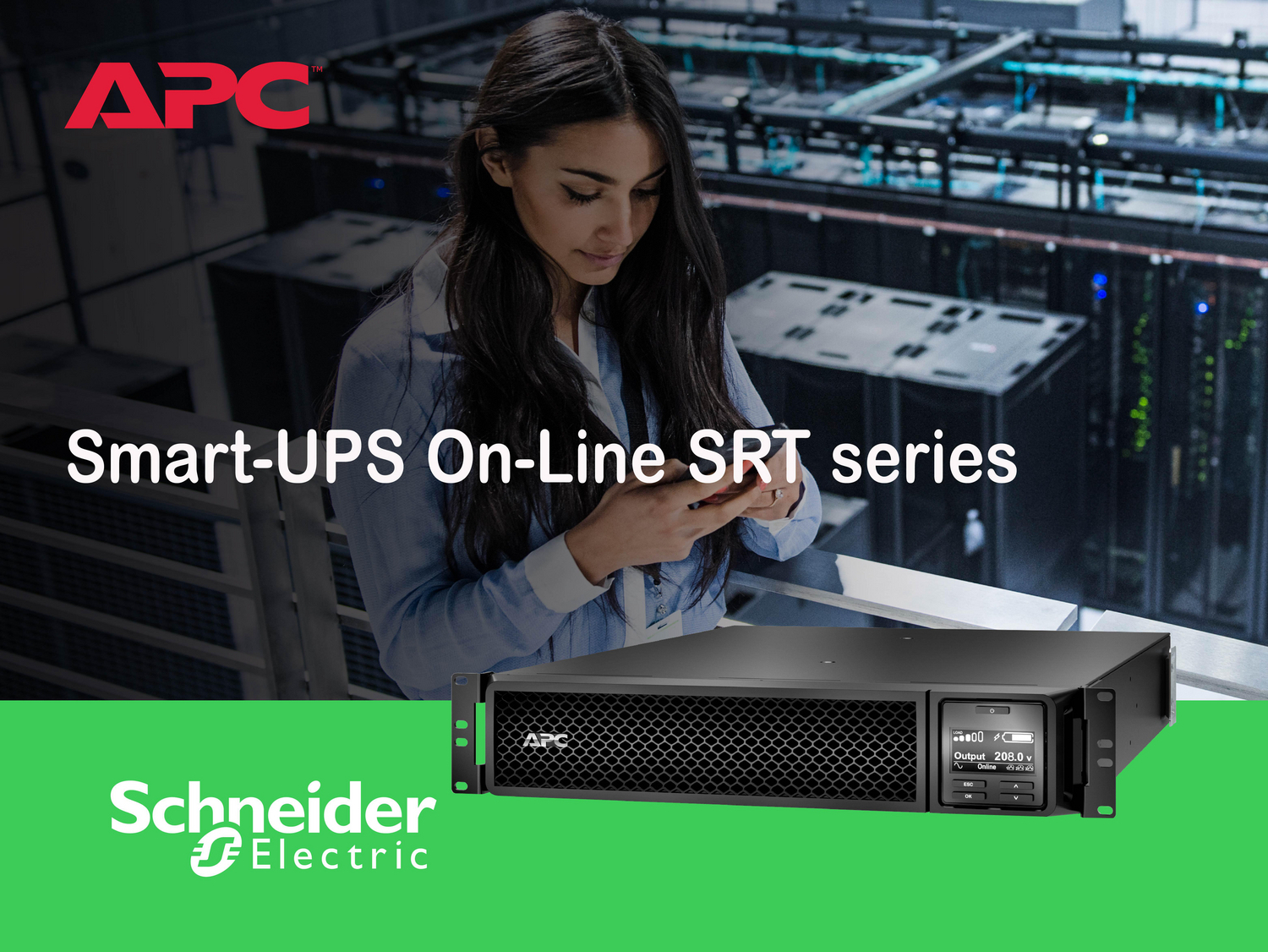 APC Smart-UPS On-Line, 3kVA, Rackmount 2U, 208V, 2x L6-20R+1x L6-30R NEMA outlets, Network Card, Extended runtime, W/ rail kit View 6