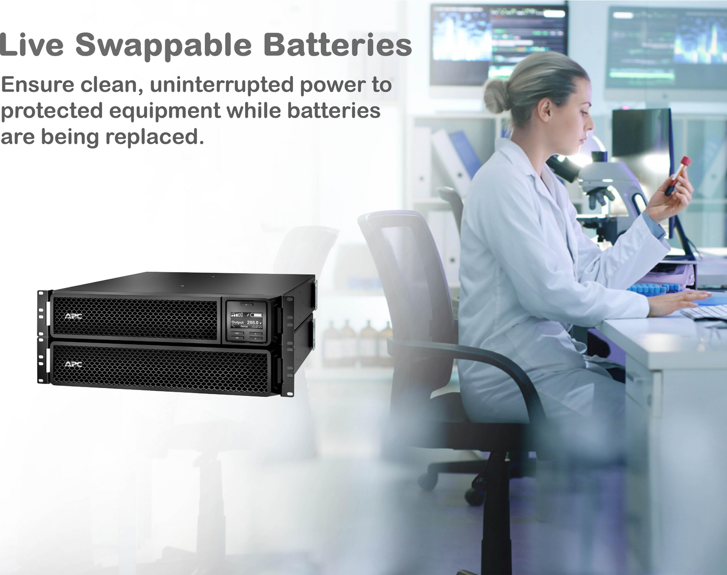 APC Smart-UPS On-Line, 3kVA, Rackmount 2U, 208V, 2x L6-20R+1x L6-30R NEMA outlets, Network Card, Extended runtime, W/ rail kit View 8