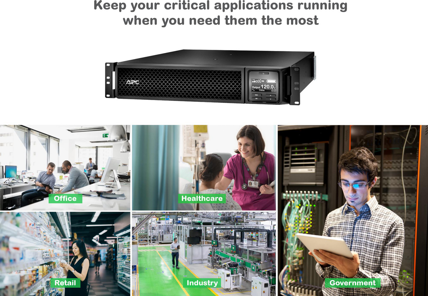 APC Smart-UPS On-Line, 3kVA, Tower, 120V, 8x 5-20R+1x L5-30R NEMA outlets, SmartSlot, Extended runtime, W/O rail kit View 12