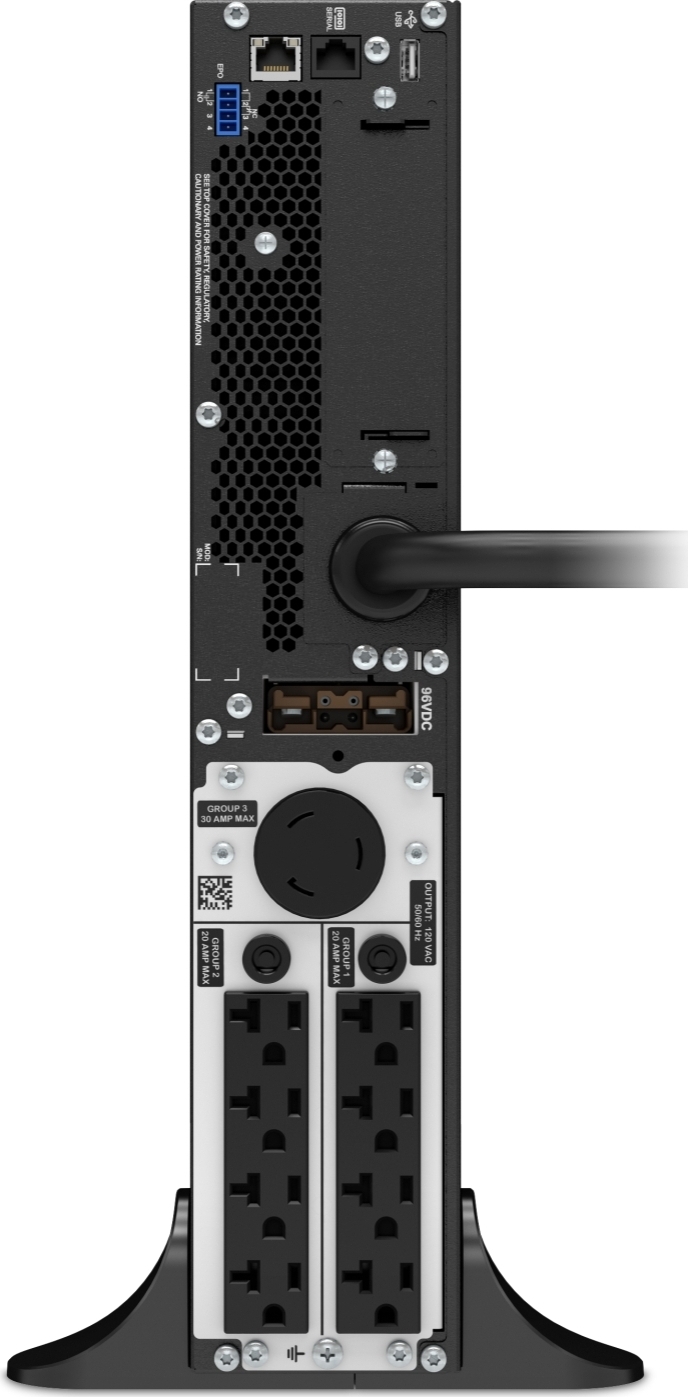 APC Smart-UPS On-Line, 3kVA, Tower, 120V, 8x 5-20R+1x L5-30R NEMA outlets, SmartSlot, Extended runtime, W/O rail kit View 4