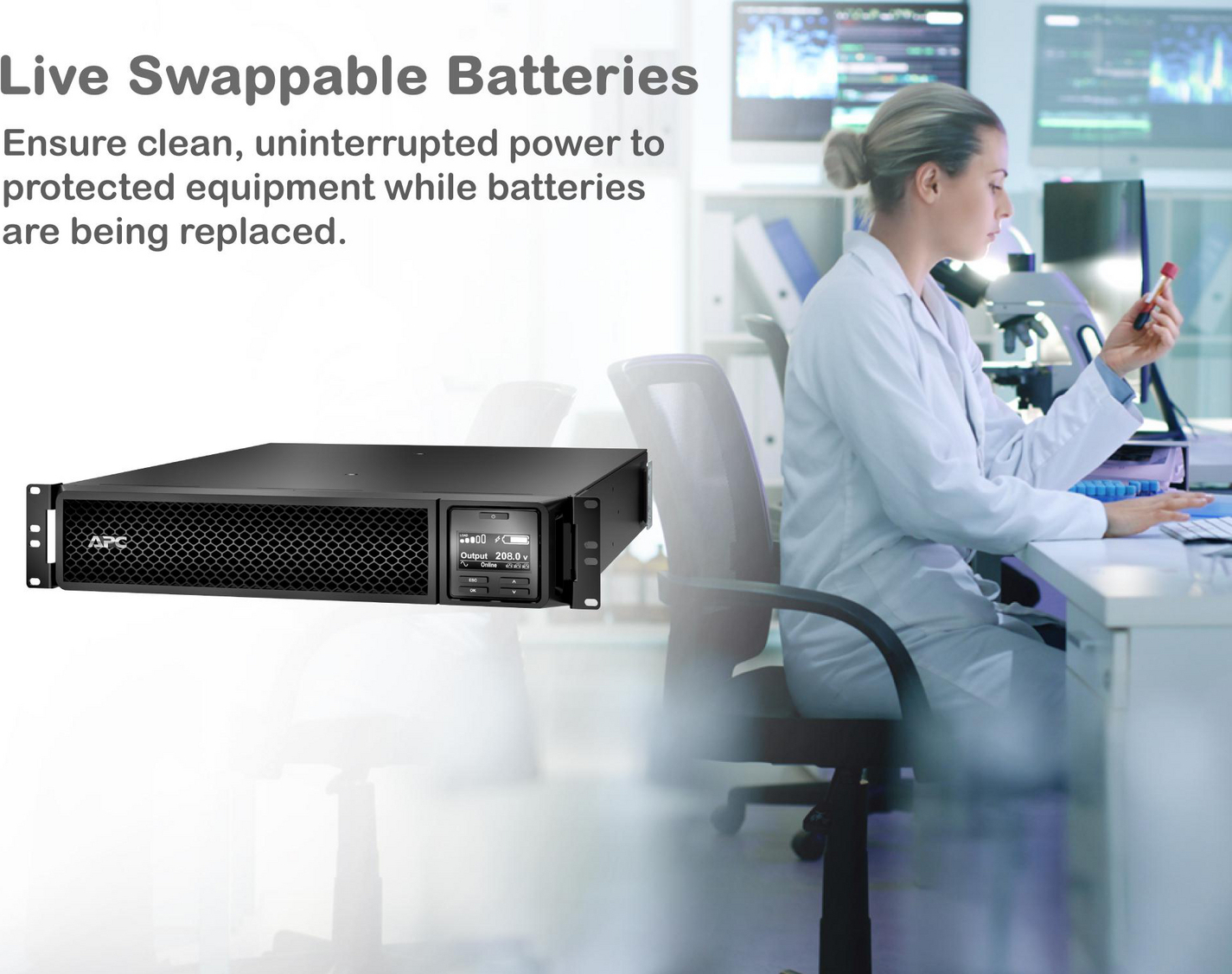 APC Smart-UPS On-Line, 3kVA, Tower, 208V, 2x L6-20R+1x L6-30R NEMA outlets, SmartSlot, Extended runtime, W/O rail kit View 7