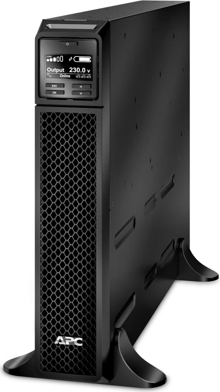 APC Smart-UPS On-Line, 3kVA, Tower, 208V/230V, 6x C13+2x C19 IEC outlets, SmartSlot, Extended runtime, W/O rail kit Front View
