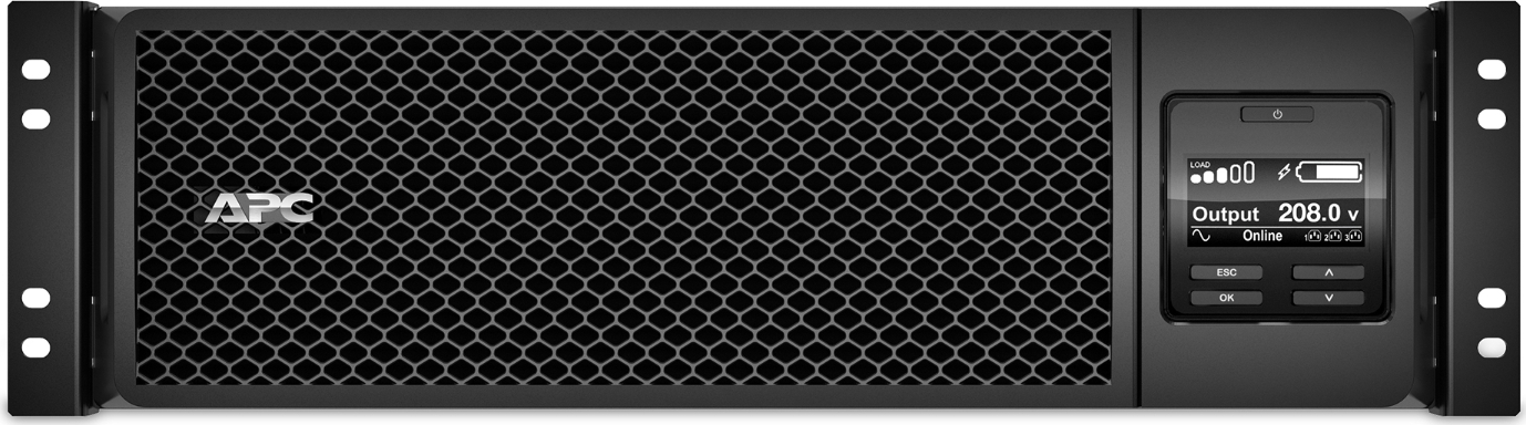 APC Smart-UPS On-Line, 5kVA, Rackmount 3U, 208V, 4x C13+4x C19 IEC outlets, Network Card+SmartSlot, Extended runtime, W/ rail kit Hardware Detail