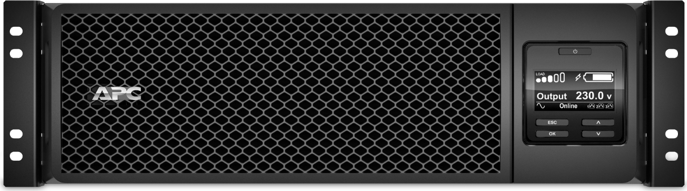 APC Smart-UPS On-Line, 5kVA, Rackmount 3U, 208V/230V, Hard wire 3-wire(2PH+G)+3-wire(H+N+E)+3-wire(H+N+G) outlets, Network Card+SmartSlot, W/ rail kit View 12