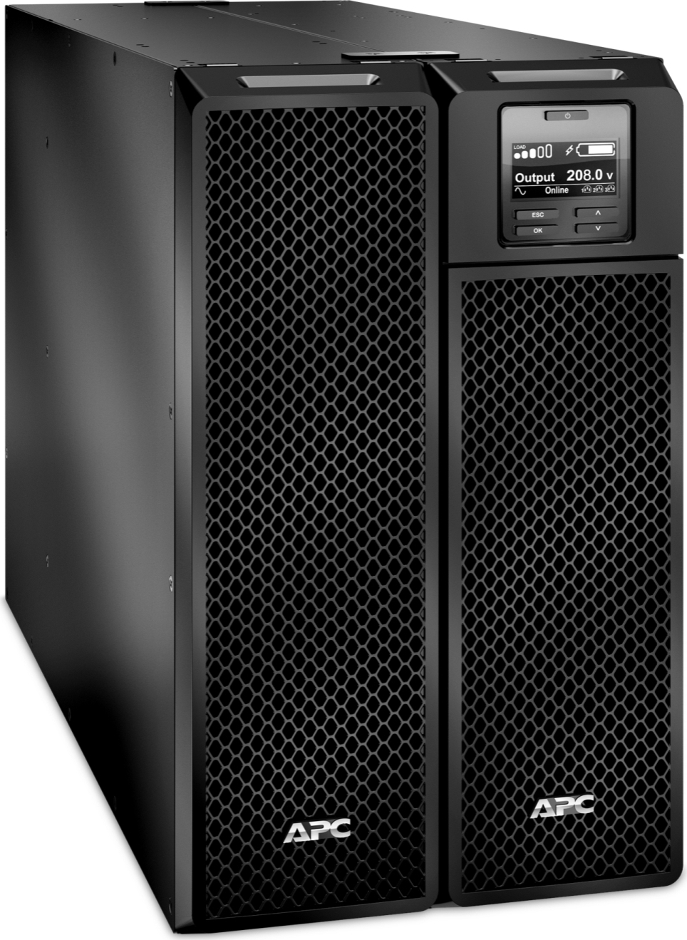 APC Smart-UPS SRT 5kVA, 208V, Tower w/o kit, 8x 5-20R, 4x L6-20R, 2x L6-30R, 1x L14-30R NEMA, w/transfo 208/240V to 120V Back View