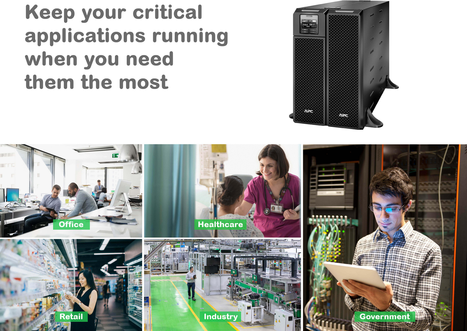 APC Smart-UPS On-Line, 5.4kVA, Tower, 208V, 2x L6-20R+2x L6-30R NEMA outlets, Network Card+SmartSlot, Extended runtime, W/O rail kit View 17