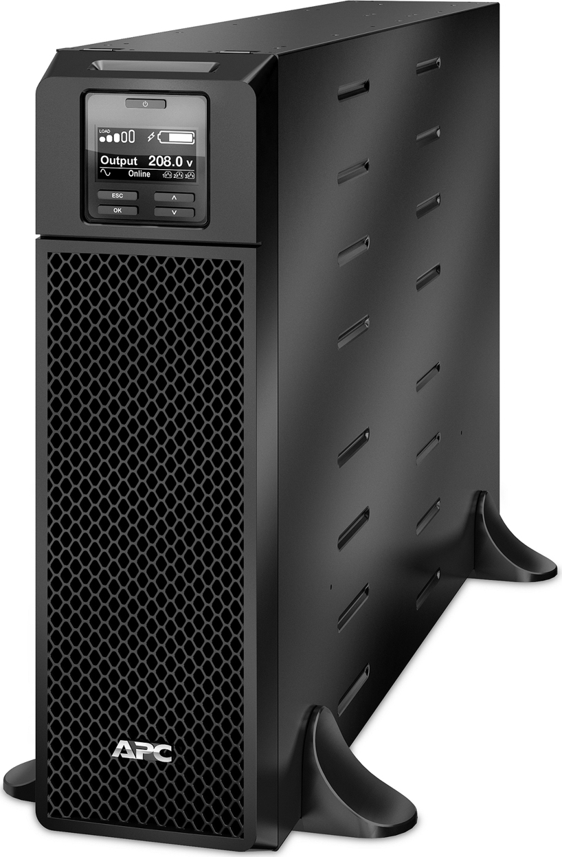 APC Smart-UPS On-Line, 5.4kVA, Tower, 208V, 2x L6-20R+2x L6-30R NEMA outlets, Network Card+SmartSlot, Extended runtime, W/O rail kit Back View