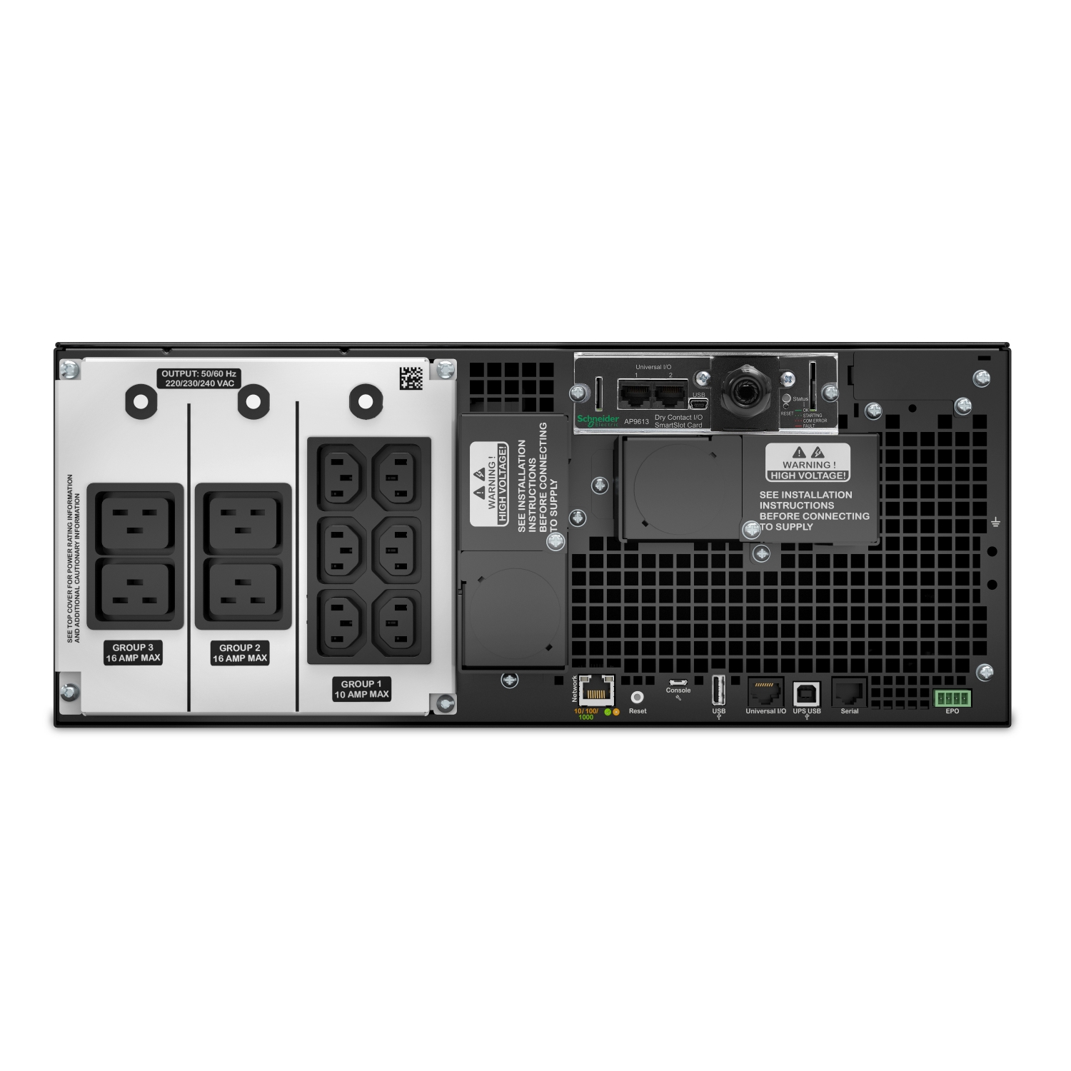 APC Smart-UPS On-Line, 6kVA/6kW, Rackmount 4U, 230V, 6x C13+4x C19 IEC outlets, Network Card+SmartSlot, Extended runtime, W/ rail kit, Marine View 8