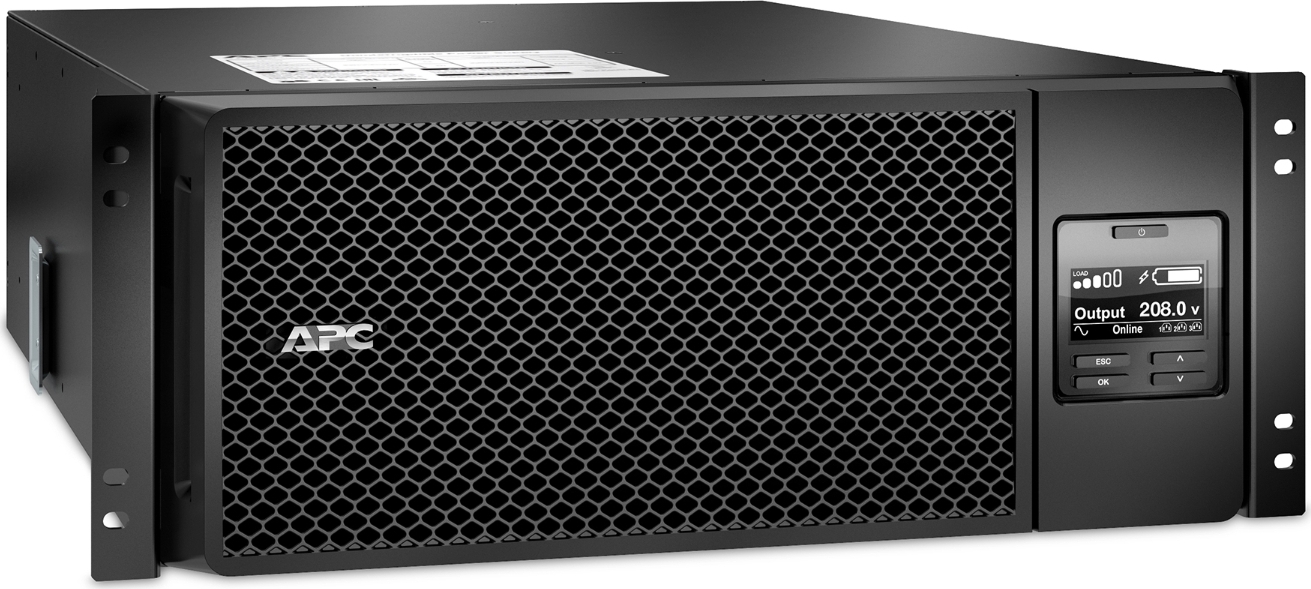 APC Smart-UPS On-Line, 6kVA/6kW, Rackmount 4U, 208V, 2x L6-20R+3x L6-30R NEMA outlets, Network Card+SmartSlot, Extended runtime, W/ rail kit [TAA] Hardware Detail