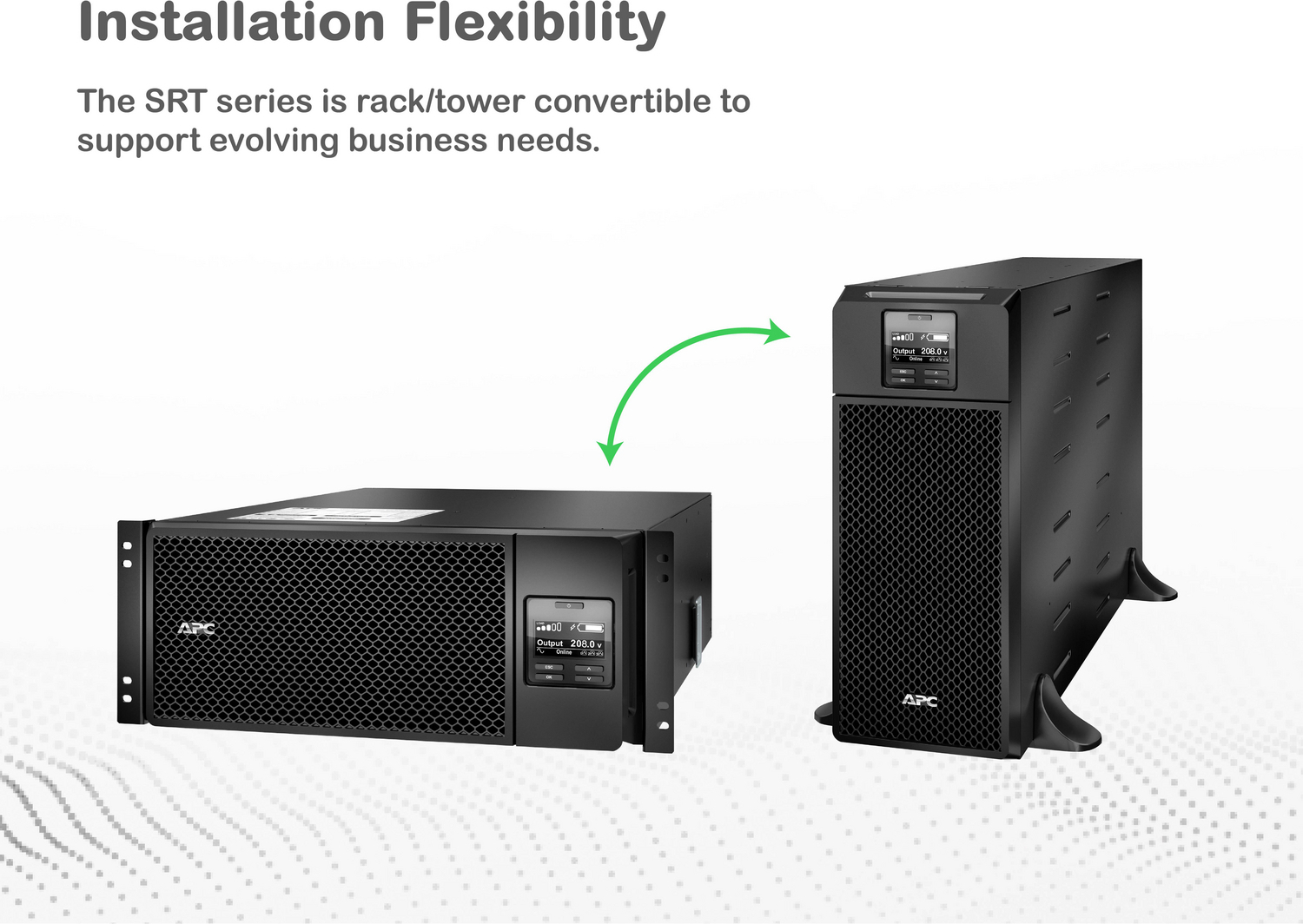 APC Smart-UPS On-Line, 6kVA/6kW, Rackmount 4U, 208V, 2x L6-20R+3x L6-30R NEMA outlets, Network Card+SmartSlot, Extended runtime, W/ rail kit View 10