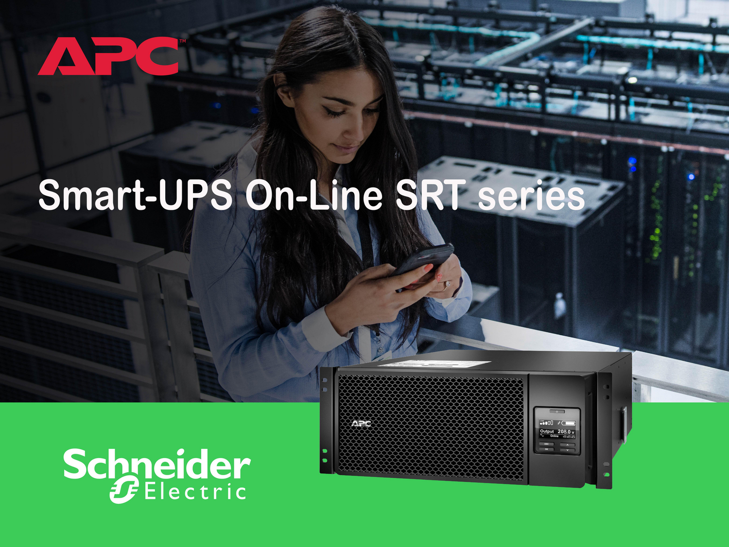 APC Smart-UPS On-Line, 6kVA/6kW, Rackmount 4U, 208V, 2x L6-20R+3x L6-30R NEMA outlets, Network Card+SmartSlot, Extended runtime, W/ rail kit View 8