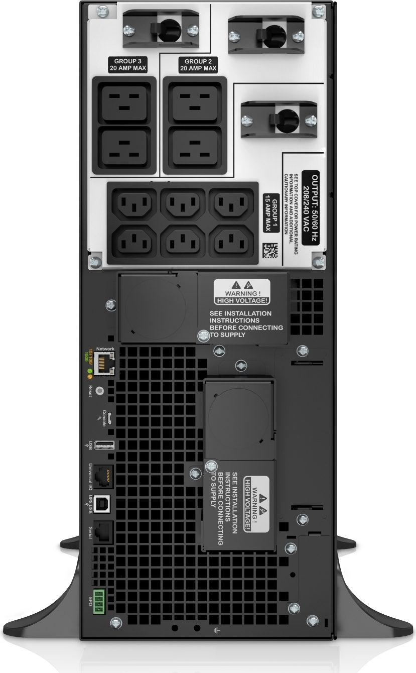 APC Smart-UPS On-Line, 6kVA/6kW, Tower, 208V, 6x C13+4x C19 IEC outlets, Network Card+SmartSlot, Extended runtime, W/O rail kit View 5