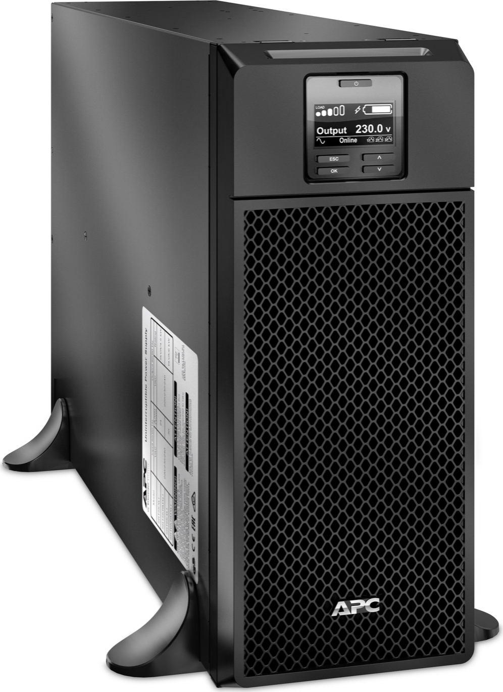 APC Smart-UPS On-Line, 6kVA/6kW, Tower, 208V, 2x L6-20R+3x L6-30R NEMA outlets, Network Card+SmartSlot, Extended runtime, W/O rail kit Front View