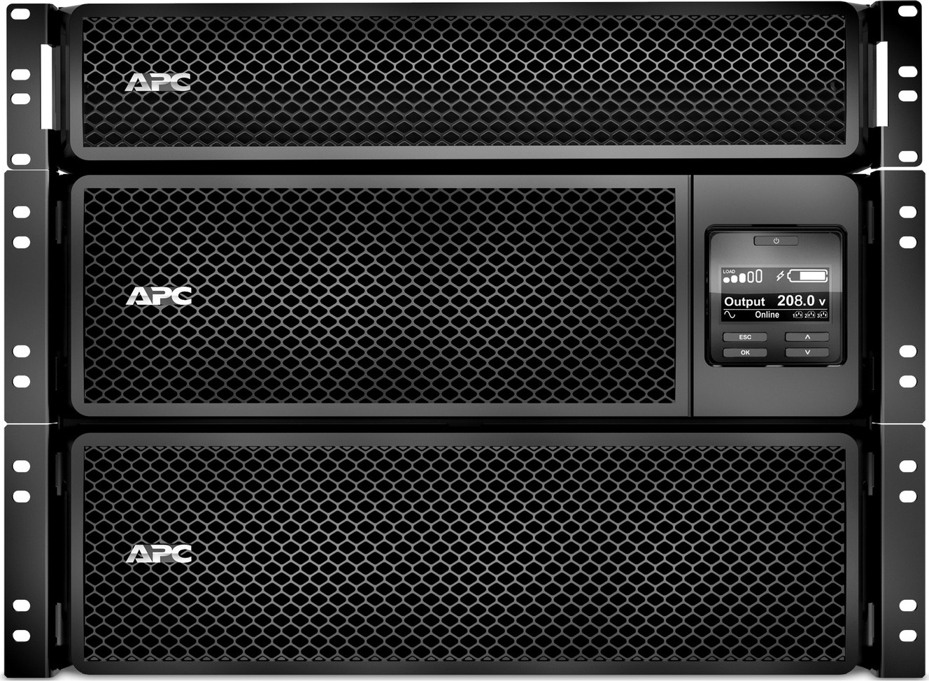 APC Smart-UPS On-Line, 8kVA/8kW, Rackmount 8U, 208V, 12x 5-20R+4x L6-20R+1x L6-30R NEMA, Network Card+SmartSlot, W/transformer 208V to 120V,W/rail kit View 4