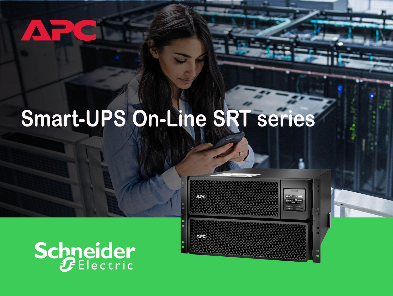 APC Smart-UPS On-Line, 8kVA/8kW, Rackmount 6U, 208V, 4x L6-20R+2x L6-30R NEMA outlets, Network Card+SmartSlot, Extended runtime, W/ rail kit View 12