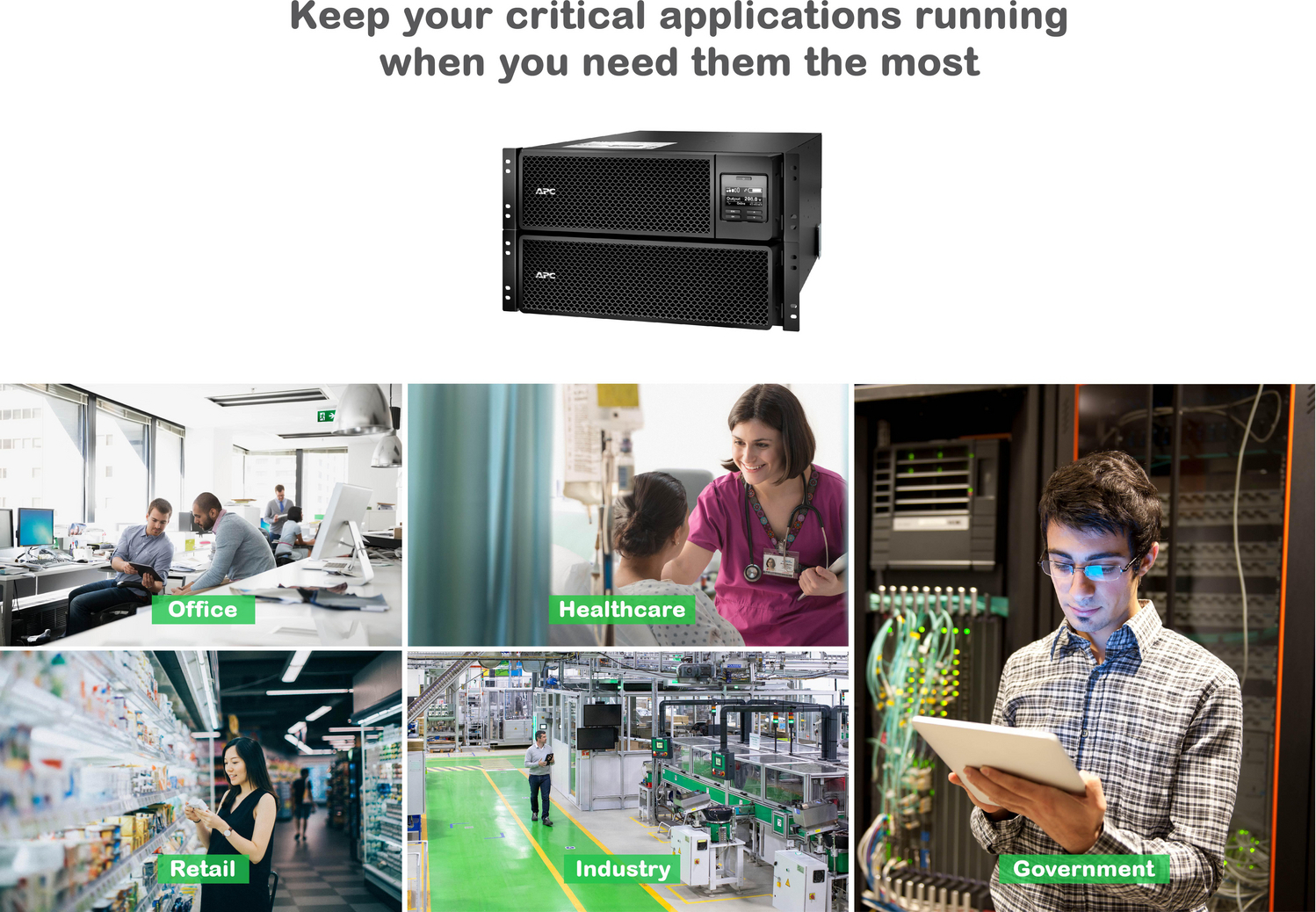 APC Smart-UPS On-Line, 8kVA/8kW, Rackmount 6U, 208V, 4x L6-20R+2x L6-30R NEMA outlets, Network Card+SmartSlot, Extended runtime, W/ rail kit View 20