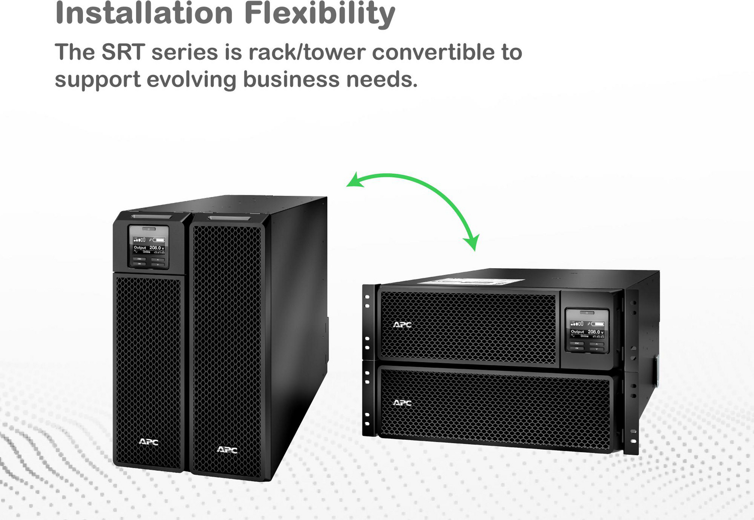 APC Smart-UPS On-Line, 8kVA/8kW, Tower, 208V, 4x L6-20R+2x L6-30R NEMA outlets, Network Card+SmartSlot, Extended runtime, W/O rail kit View 10