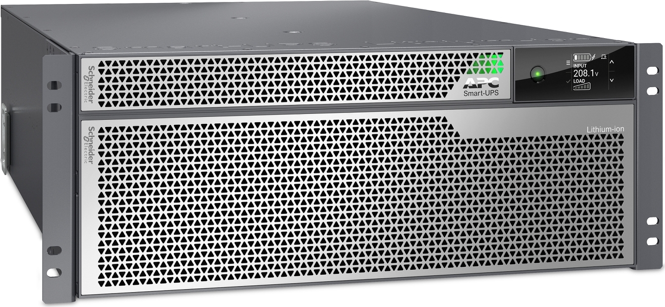 APC Smart-UPS Ultra On-Line, 10000VA, Lithium-ion, Rack/Tower 4U, 208V, 2 L6-20R + 2 L6-30R NEMA outlets, Network Card, Extended runtime, W/rail kit Back View