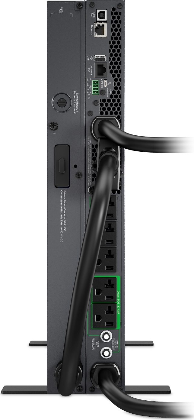 APC Smart-UPS Ultra On-Line, 3000VA, Lithium-ion, Rack/Tower 1U, 120V, 5x 5-20R + 1x L5-30R NEMA outlets, Network Card, Extended runtime, W/rail kit View 10