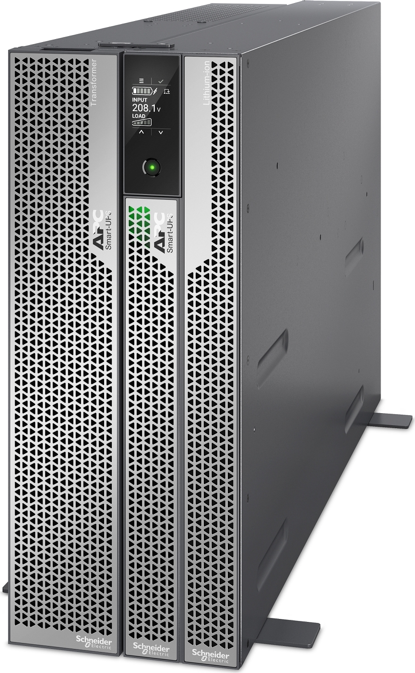 APC Smart-UPS Ultra 5000VA, 208/240V, Tower w/o kit, 8x 5-20R & 4x L6-20R & 3x L6-30R & 1x L14-30R NEMA outlets, w/transfo 208/240V to 120/208/240V Front View