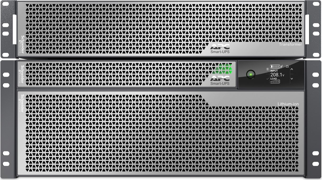 APC Smart-UPS Ultra Li-ion 8KVA 208V RM UPS with 1 of 5KVA Step Down Transformer Back View