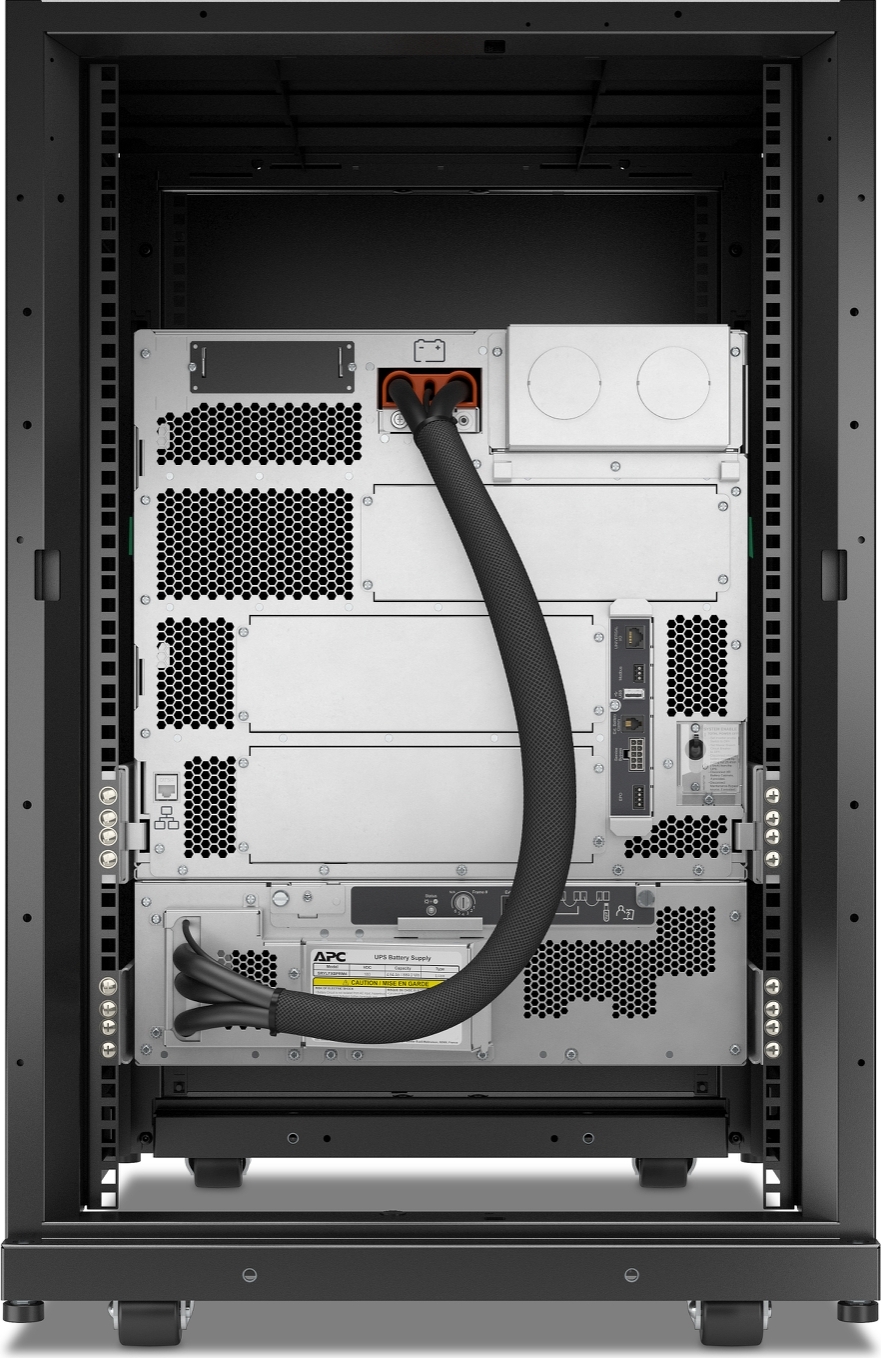 APC Smart-UPS Modular Ultra On-Line, 15kW scalable to 20kW N+1, Lithium-ion, Tower 18U, 208/240V, Network Management, W/ Battery chassis Back View