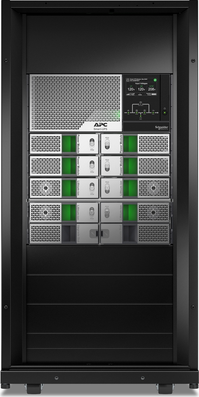 APC Smart-UPS Modular Ultra On-Line, 20kW scalable to 20kW N+1, Lithium-ion, Tower 24U, 208/240V, Network Management, W/ Battery chassis Hardware Detail