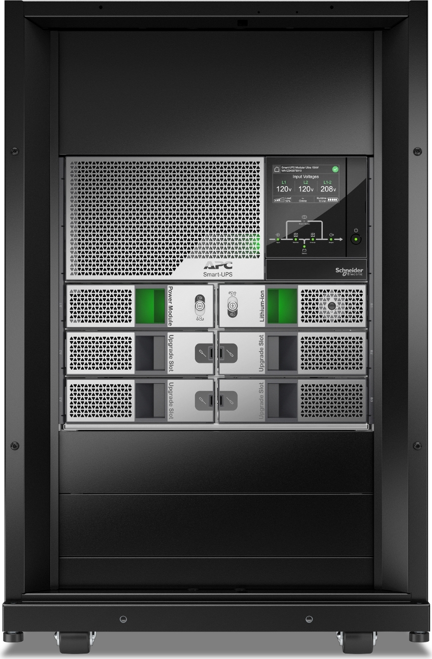 APC Smart-UPS Modular Ultra On-Line, 5kW scalable to 15kW, Lithium-ion, Tower 18U, 208/240V, Network Management, Extended runtime, W/rail kit Hardware Detail