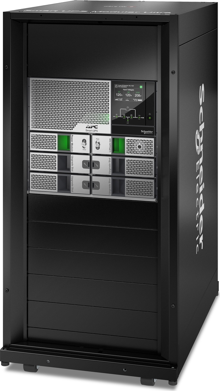APC Smart-UPS Modular Ultra On-Line, 5kW scalable to 15kW, Lithium-ion, Tower 24U, 208/240V, Network Management, W/ Battery chassis Front View