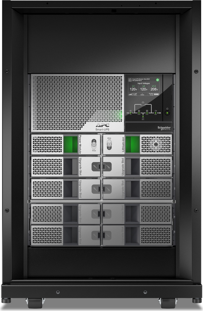 APC Smart-UPS Modular Ultra On-Line, 5kW scalable to 20kW N+1, Lithium-ion, Tower 18U, 208/240V, Network Management, W/ Battery chassis Hardware Detail
