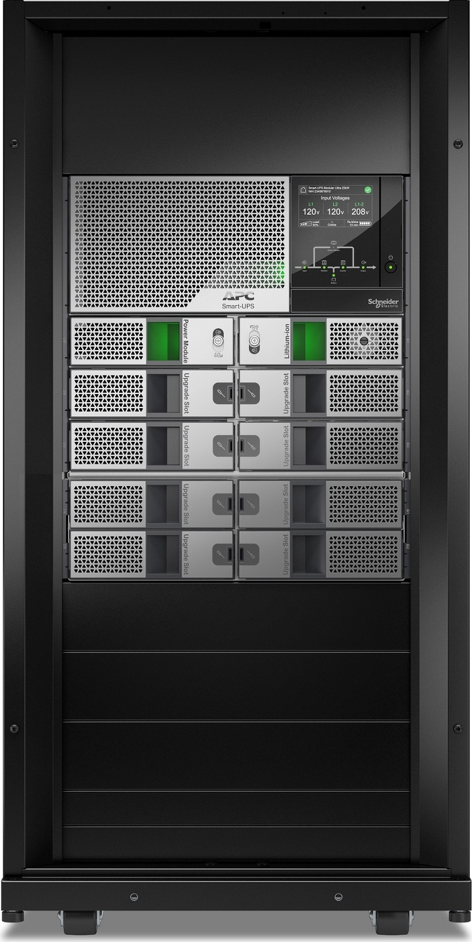 APC Smart-UPS Modular Ultra On-Line, 5kW scalable to 20kW N+1, Lithium-ion, Tower 24U, 208/240V, Network Management, W/ Battery chassis Hardware Detail