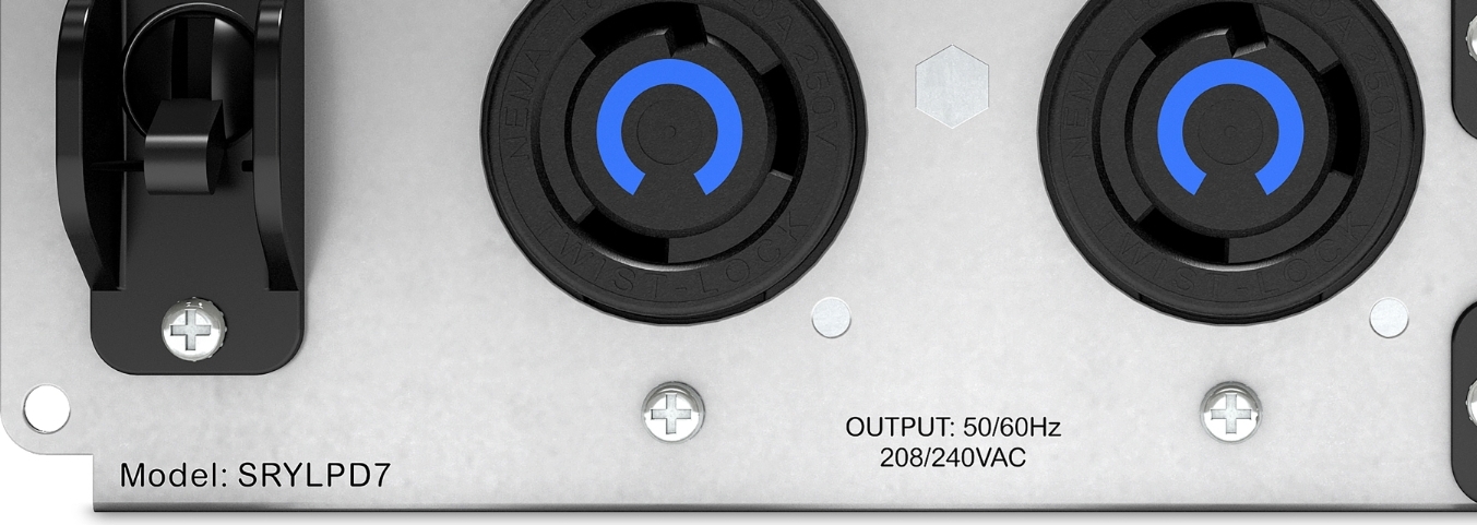 APC Backplate Kit with 3x NEMA L6-20R Outlets for Smart-UPS Modular Ultra Front View