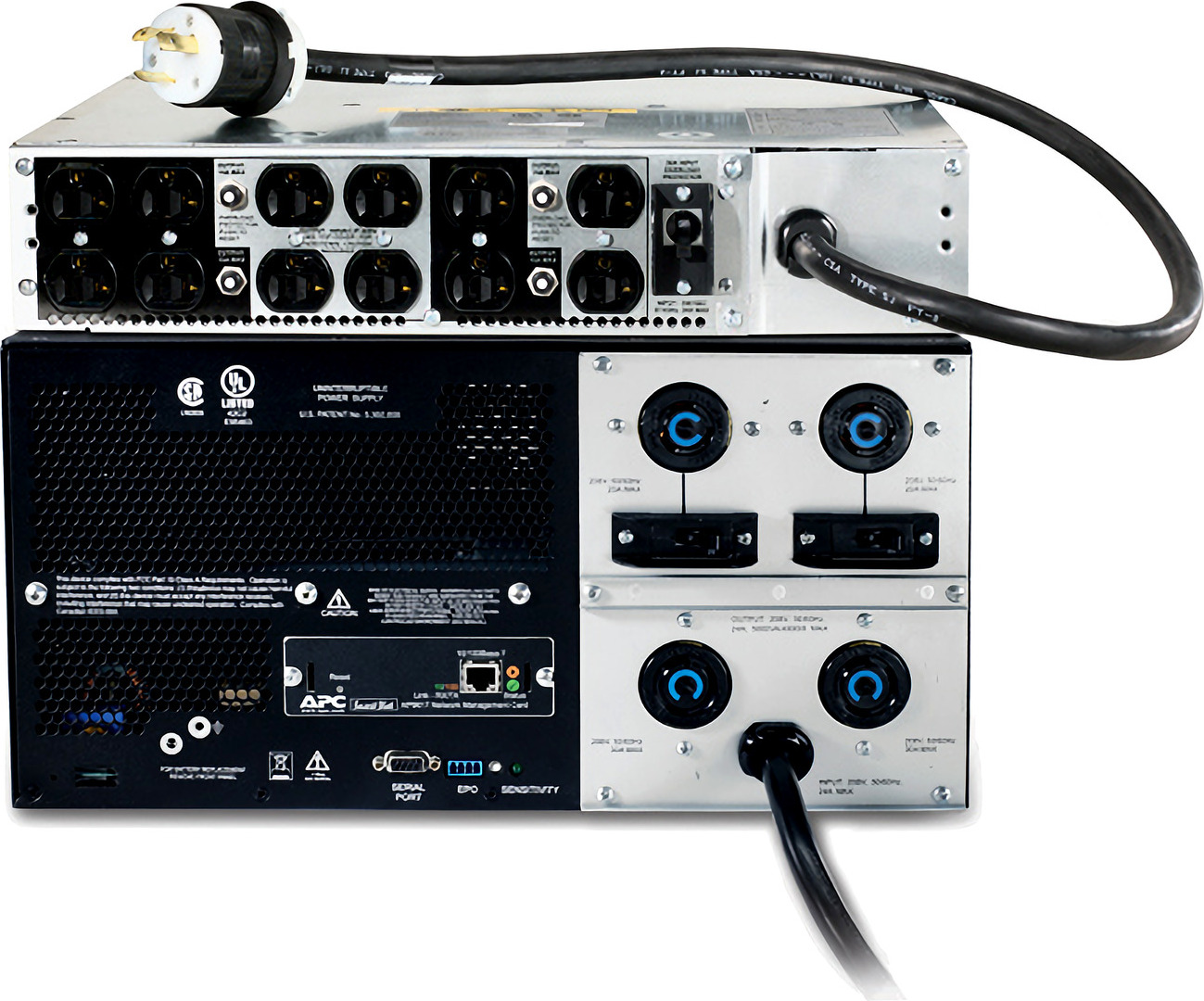 APC Smart-UPS 5000VA RM w/Transformer, 208V input and 120/208V Output Back View