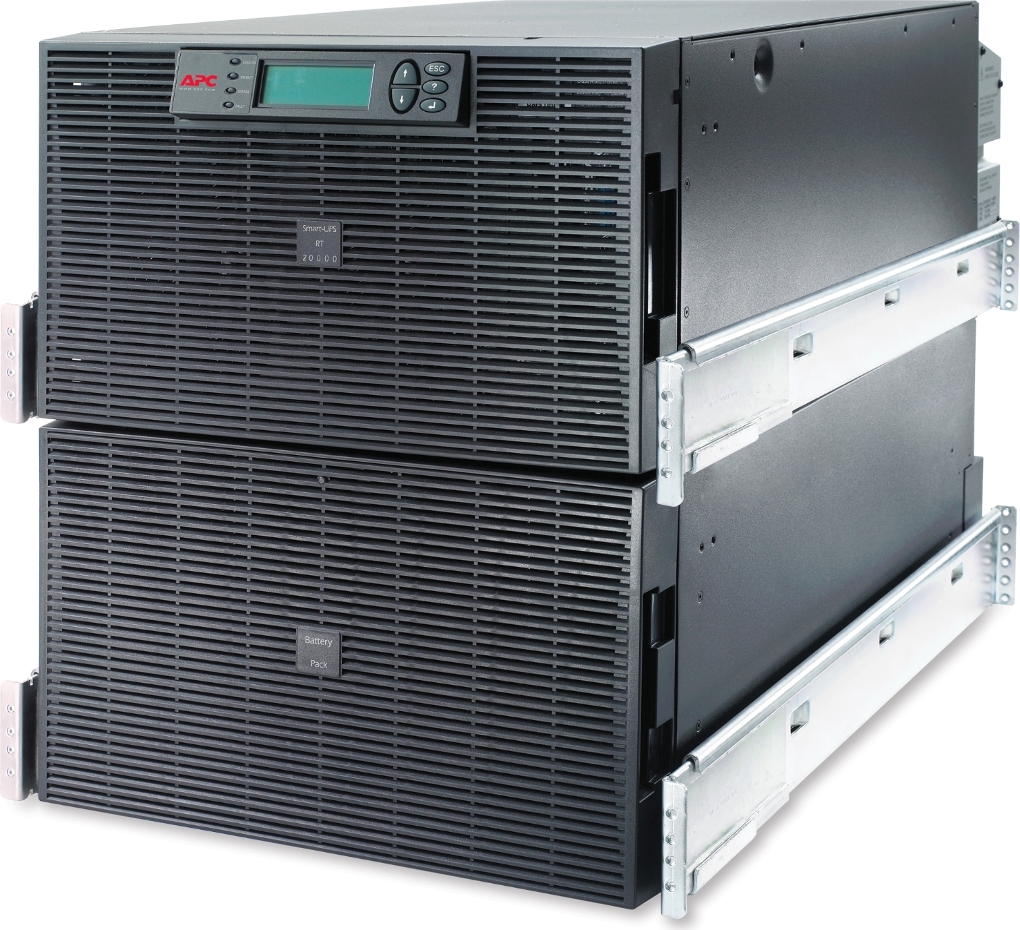 APC Smart-UPS RT 20kVA, 208V, LCD, rackmount, 12U, 4x NEMA L6-20R & 2x NEMA L6-30R outlets Front View